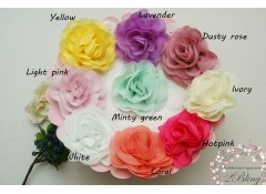 Chiffon Flower "BLOOM" (L, 9 cm), Pack of 2